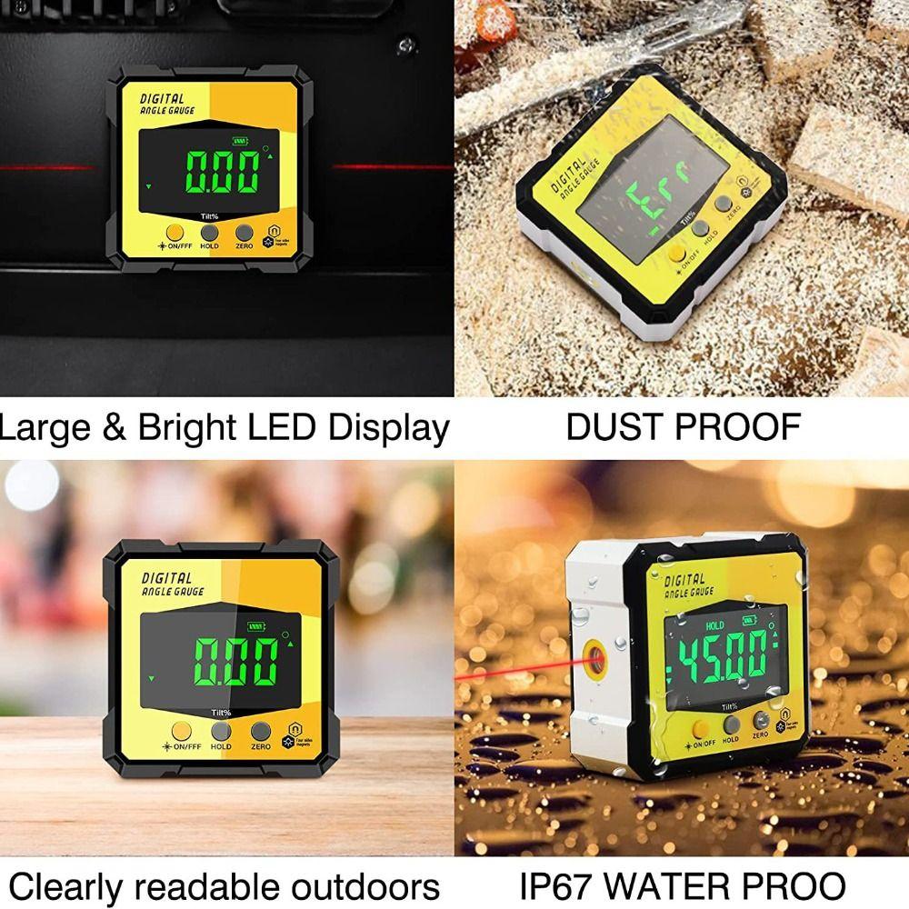 Four Sided Magnetic Digital Inclinometer Rechargeable Digital Angle Finder Angle Level  Home