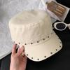 Cotton Rivet Flat Top Hat Spice Girls Equestrian Hat Casual Rivet Peaked Cap  Travel