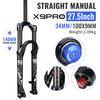 Воздушная вилка Nanlio X9 PRO для MTB 26 27.5 29 дюймов, стойки 34 мм, ход 140/160 мм, масляное демпфирование, BOOST QR