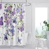 Ivy Leaves Bathroom Curtains Watercolor Floral Plants Shower Curtain Bathroom Polyester Waterproof Fabric Trim with Hooks