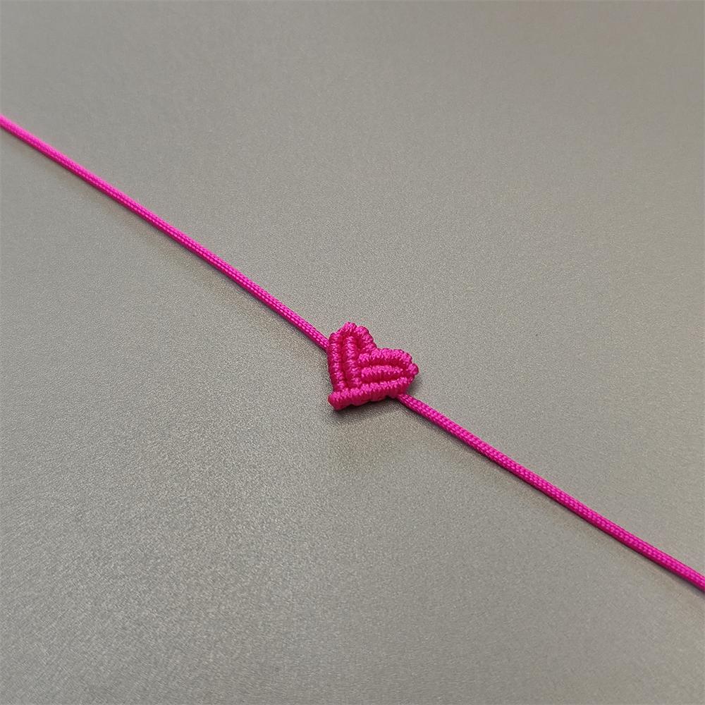 Hand Knitting Peach Heart-Shaped Lucky Red Rope Bracelet  Adjustable Women Bestie Charm Simple Men Couple Lovers  Gift
