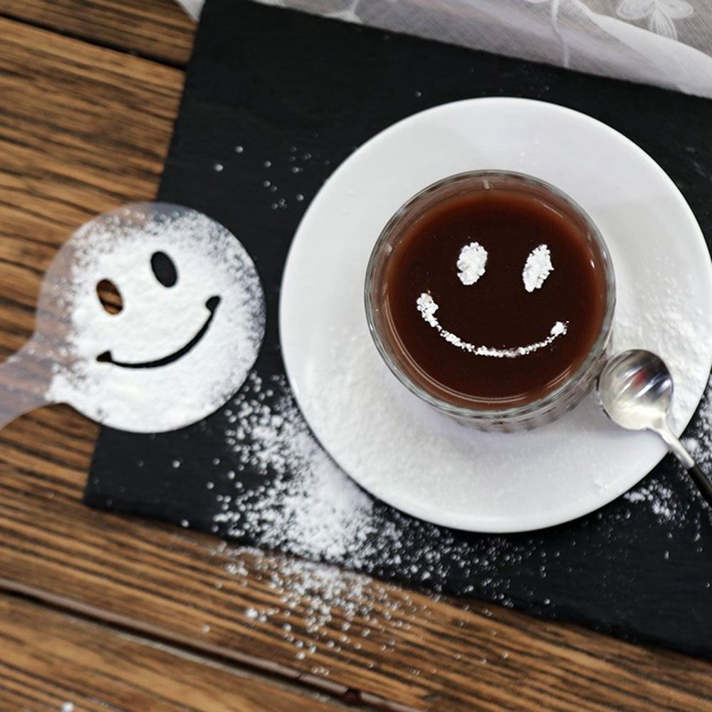 Cappuccino Templates Coffee Stencils Powdered Sieve Tools Coffee Printing Model Foam Spray Mold