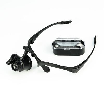 Óculos de Cabeça com Lupa 10X 15X 20X 25X Lupa com LED Monocular Máscara de Olho Lupa Lente Substituível