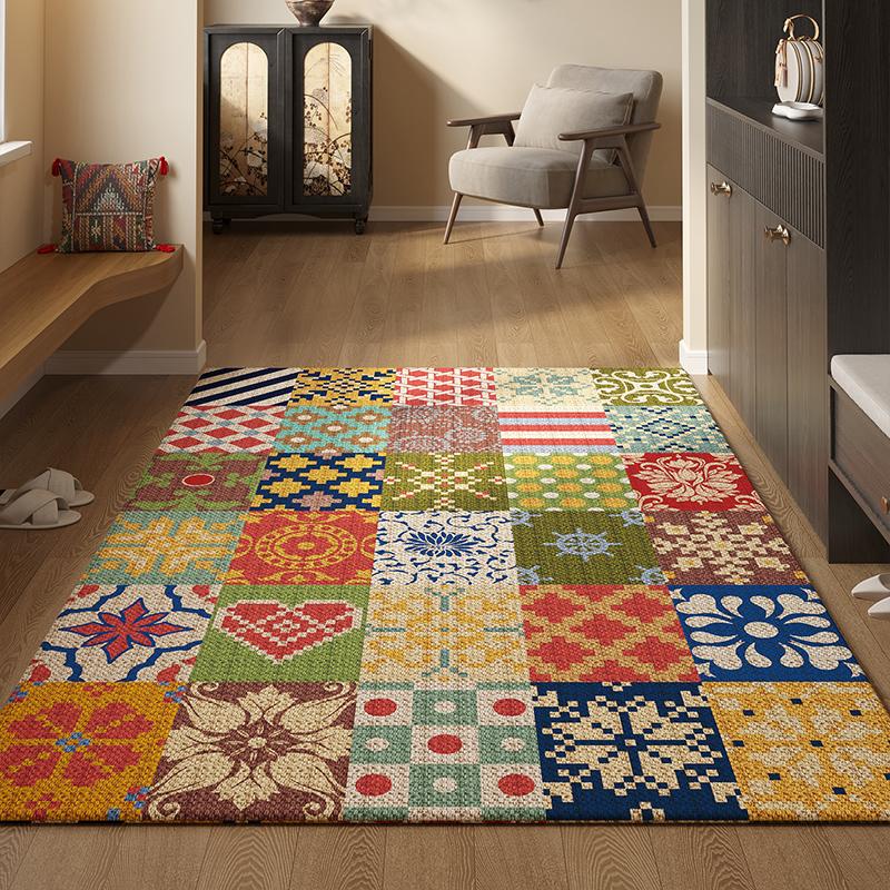 Ethnic Style Entrance Doormat Dust Removal and Anti Slip Carpet Entrance Mat Door Mat