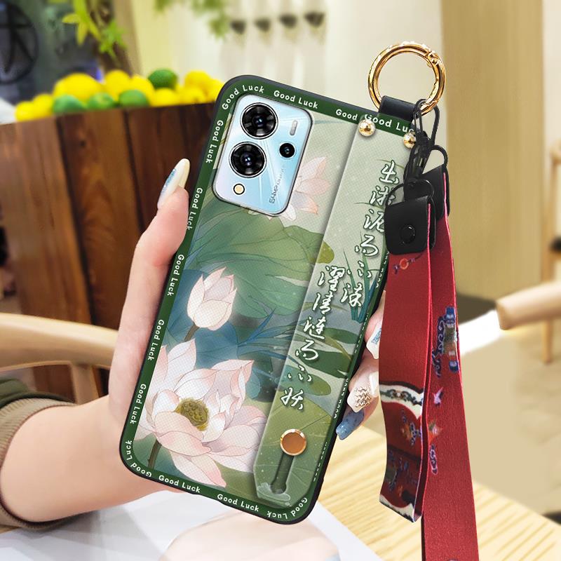 Silicone Dirt-resistant Phone Case For ZTE Blade V40 Pro Durable Waterproof Wristband Anti-dust Shockproof Elderly Lady