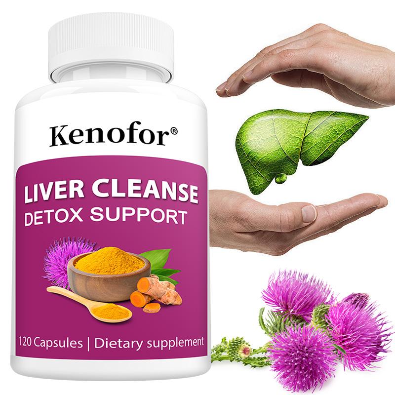 Liver Cleanse Detox Support Capsules, Milk Thistl & Turmeric Complex, 120 Capsules Dietary Supplement