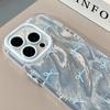 Feather puff Apple 17promax mobile phone case Korean sweet wind blue bow all-inclusive drop-resistant case
