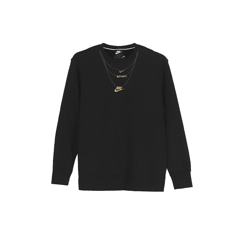 (WMNS) Nike Sportswear Embroidered Small Logo Fleece Lined Stay Warm Casual Round Neck Pullover Hoodie Black Women s CZ4023-010 M