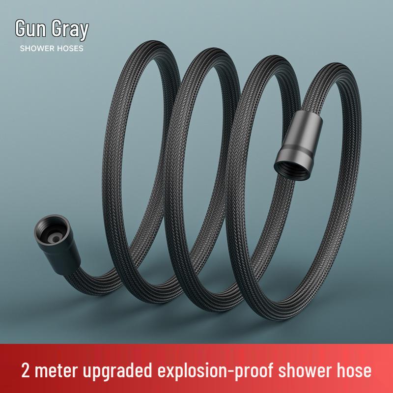 4-Point Universal Nylon Woven Shower Hose, Hot/Cold Explosion-Proof Pipe for Bath Heater & Shower Head Connection