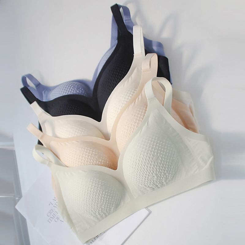 Ultradünne, nicht markierende Unterwäsche, feste Körbchen, geraffte Seitenbrust, Summer Beauty Back Light Section-BH ohne Stahlring-BH