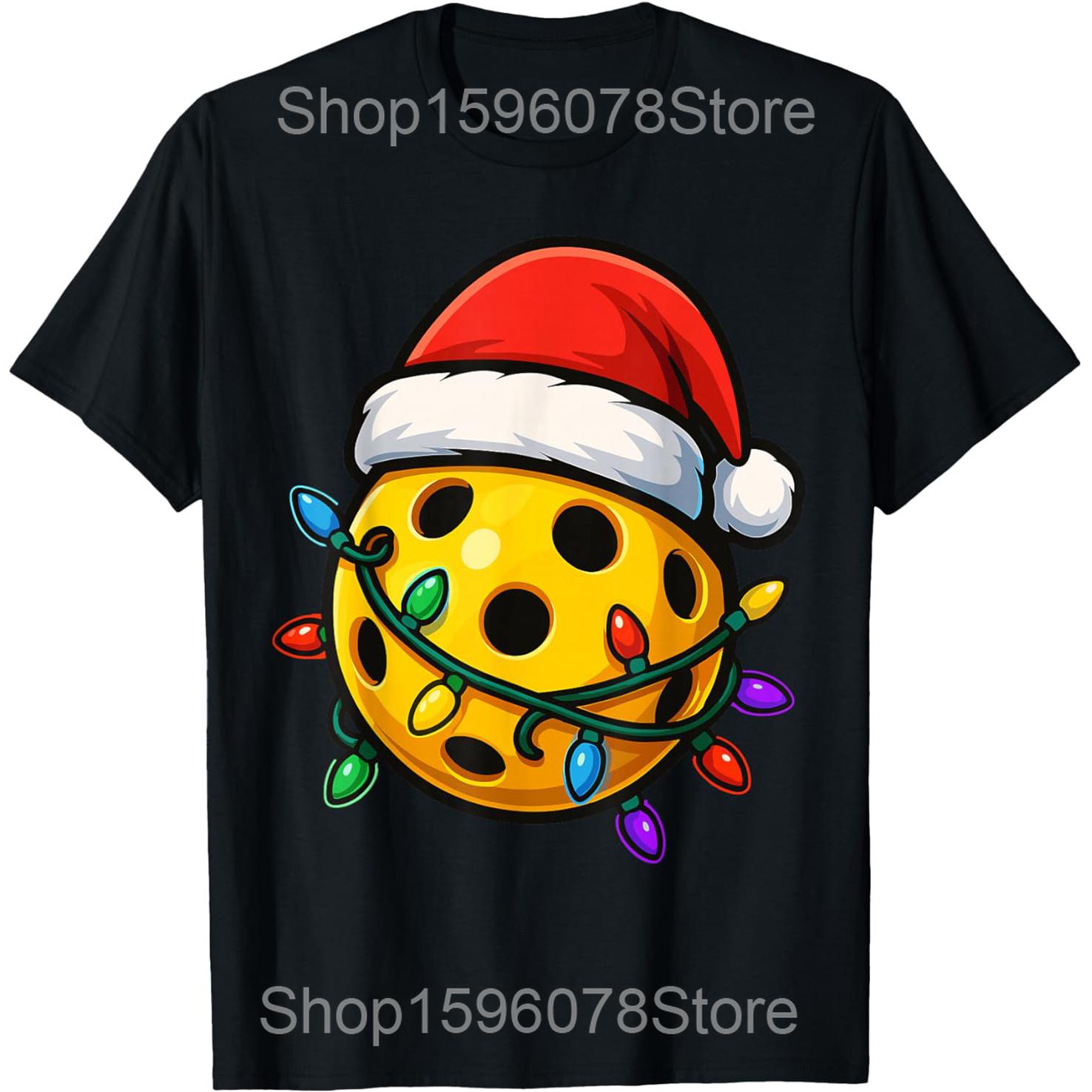 

Xmas Pickleball Snowman Christmas Holidays T Shirts Men Women Cotton Streetwear Tee Shirt Short Sleeve Unisex Loose Clothing S