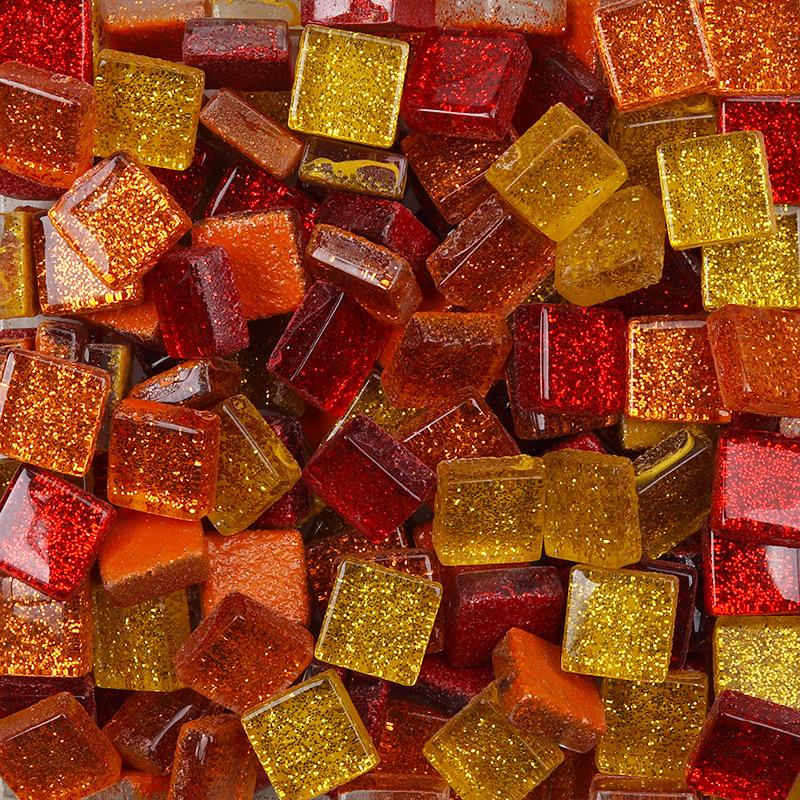 100g Diy Mix Color Glitter Glass Mosaic Stones Mosaic Tiles Glass Pebbles Crafts Material Puzzle For Diy Mosaic Making  Arte