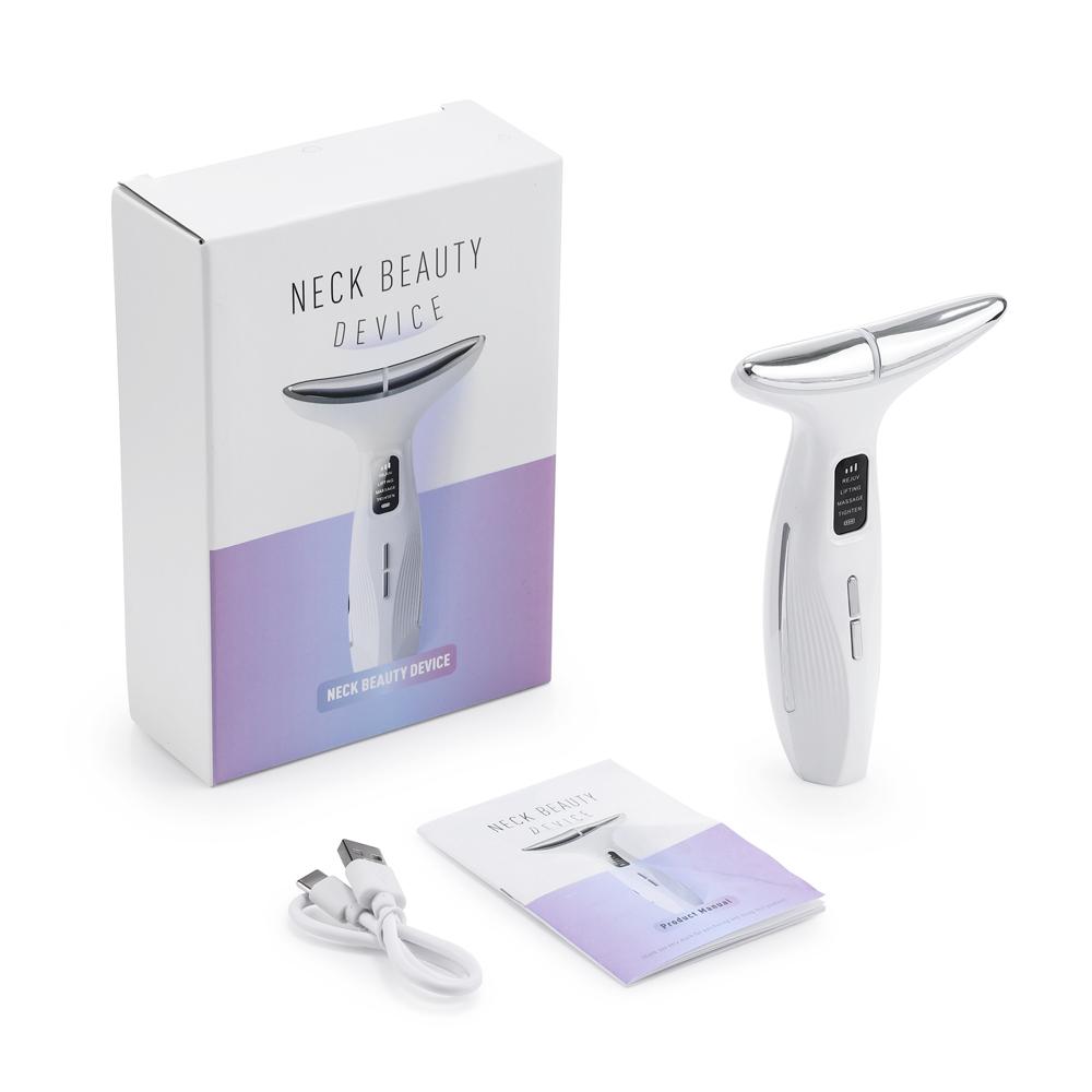 3 Colors LED Neck Beauty Device EMS Facial Lifting Massager Double Chin Remover Heat Therapy Face Skin Rejuvenation Instrument