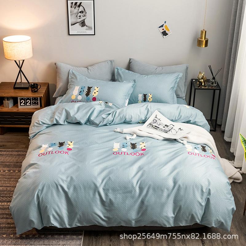 Thickened three piece and four piece bedding sets