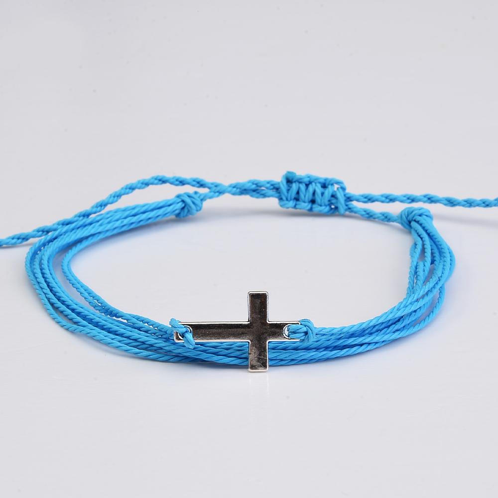 12pcs/set Wax Thread Bohemian Style Hand-woven Bracelets, Cross Rainbow Bracelets, Couple Bracelets