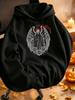unisex Hoodie, Halloween, Grim Reaper Angel Wings Roses Shadow Grace Graphic, Pullover Sweatshirt, Gothic Streetwear Casual Loose Fit, Autumn Winter O
