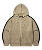 TRILLION Lavable Poilu Brossé Maille Zippée à Capuche (Beige)