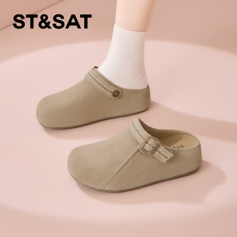 Women s Leather Slip-On Platform Mules 37