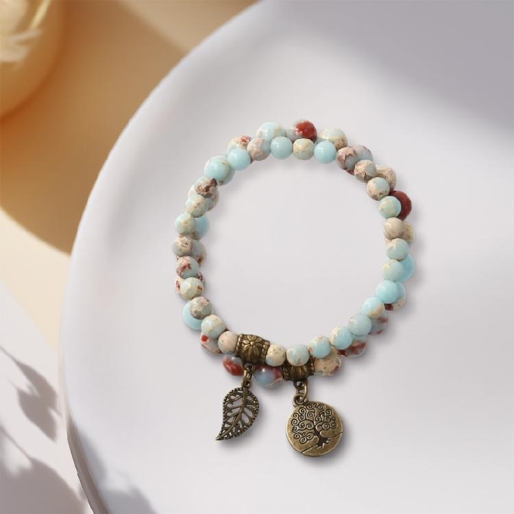 Handmade Leaf Charm Bracelet Life Tree Bangles Jewelry Gift for Women and Man