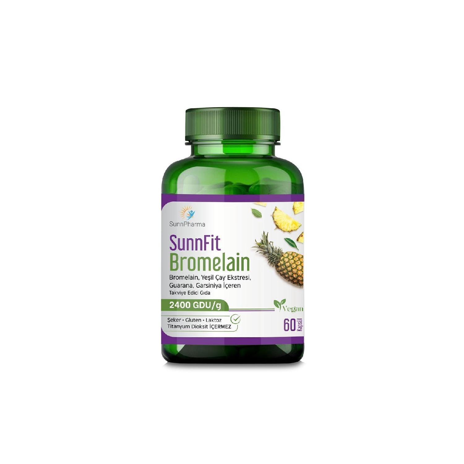 

Sunnfit Bromelain Bromelain, Green Tea Extract, Guarana, Garsinia, Chrome Intellecting Food