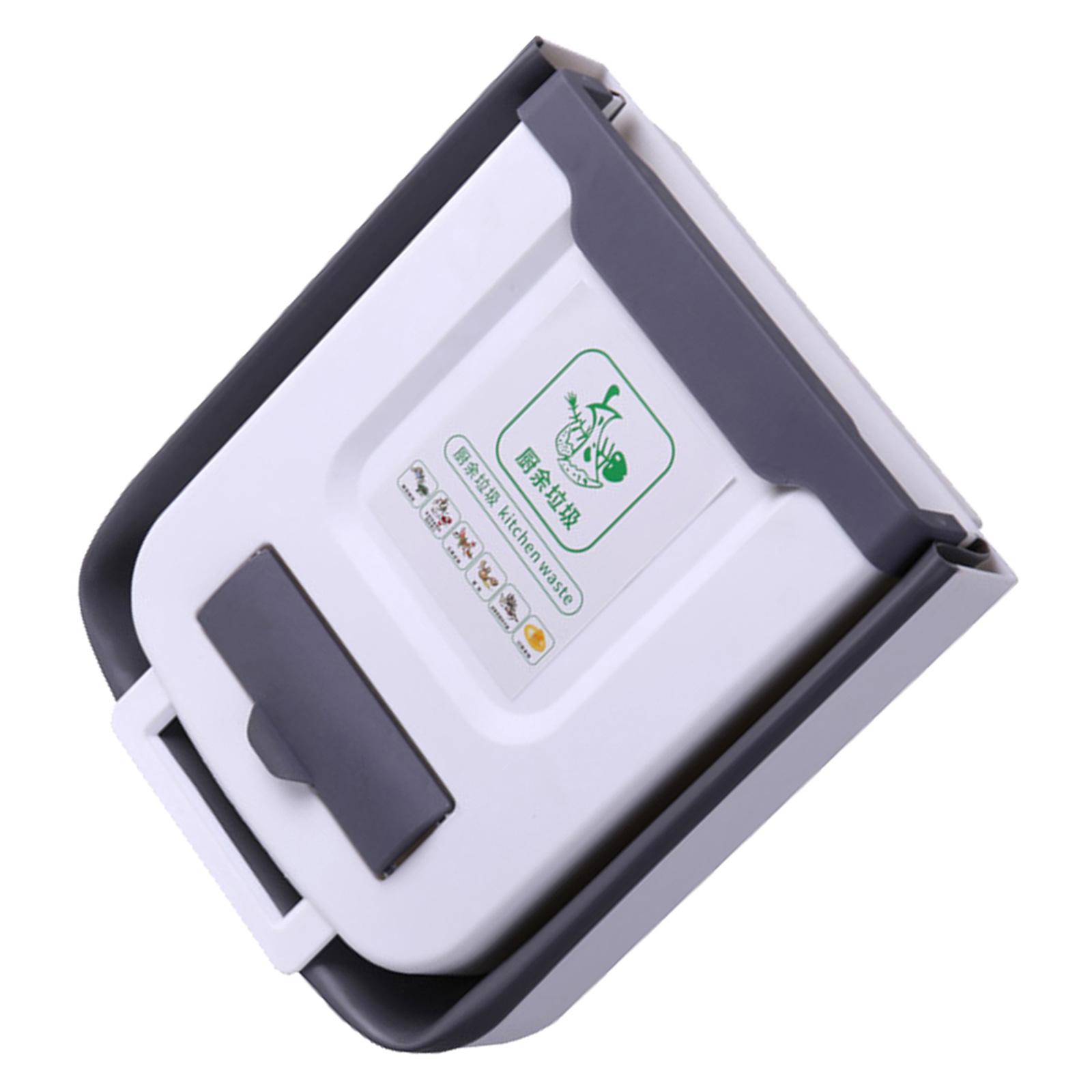 

7L/10L Hanging Trash Can for Kitchen Large Capacity Recycling Garbage Basket Wall Mounted Trash Bin Bathroom 7L белый