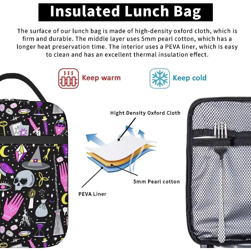 Lunch Bag with Detachable Buckle Handle Portable Lunch Box Reusable Lunch Tote for Women Men Kids