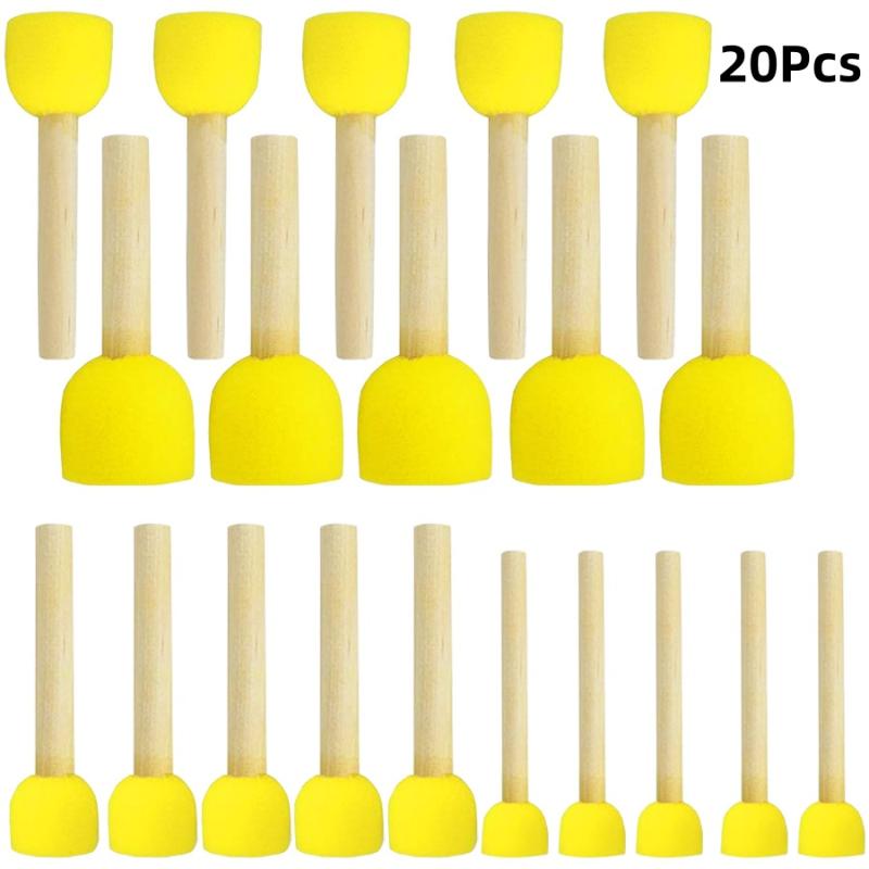 

20/30Pcs Round Sponge Brushes For Painting (4 Sizes), Paint Sponges For Acrylic Painting, Stencil Painting Tools For Kids A1