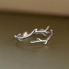 Huitan Modischer Blatt-Oliven-Design-Fingerring für Damen Metall Silberfarbe Offene Ringe Statement Damen-Accessoire Trendiger Schmuck