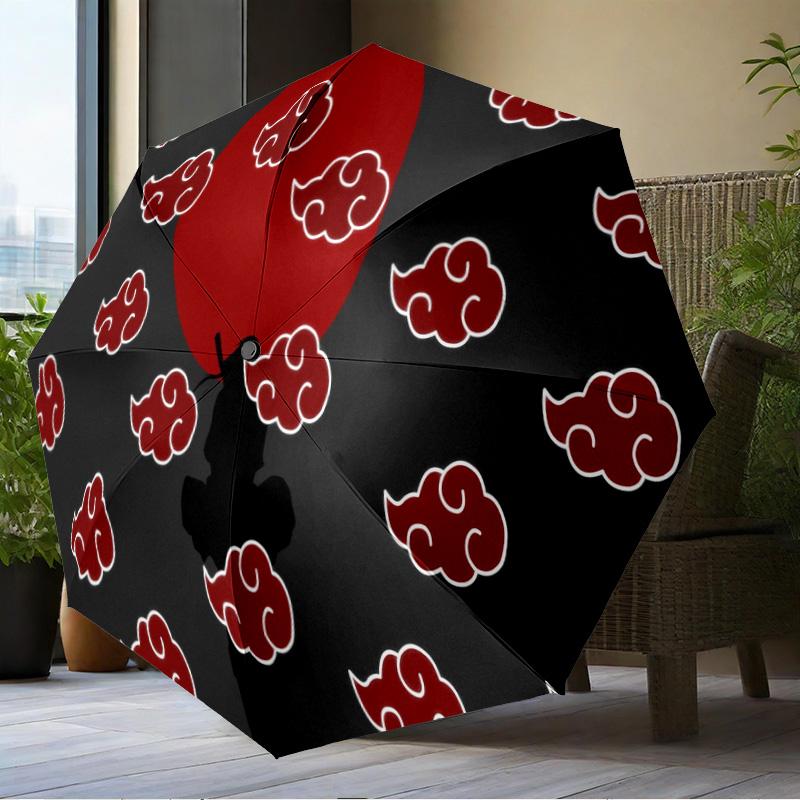 Anime Red Clouds On Background Umbrella Folding umbrella, automatic umbrella 8-Frame for Travel, camping Use Gift for Halloween Christmas