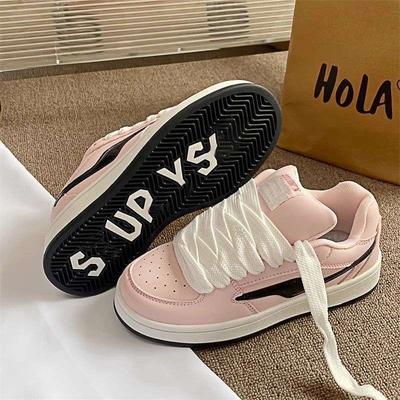 Ju Jingyi Korean Version Niche Light Pink Skateboard Shoes Women's Ins Tide 2025 New Student Versatile Casual Bread Shoes
