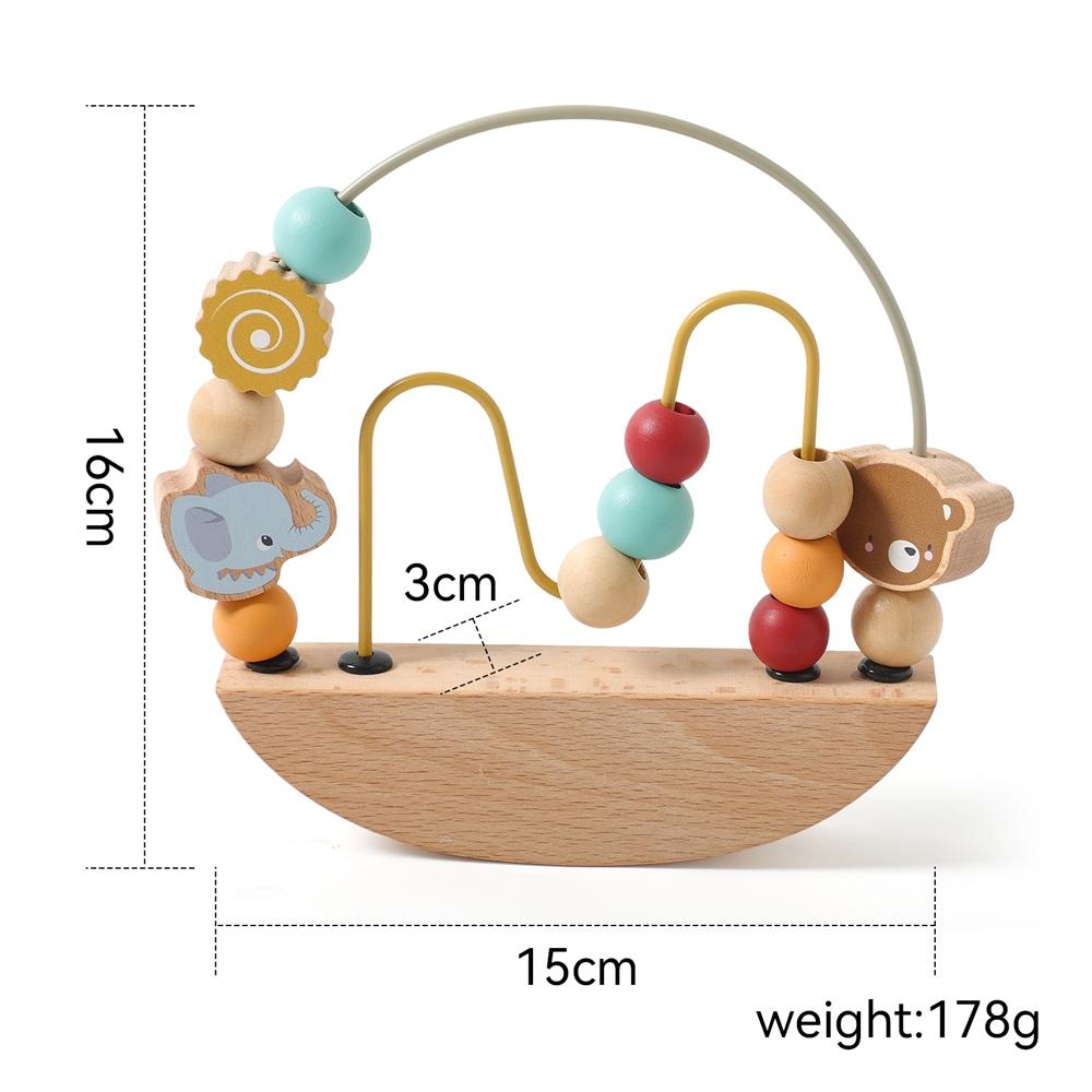 

Baby Montessori Toys Wooden Cartoon Animal Beading Game Baby Finger Precision Movement Toys Early Education Toys Threading Toy