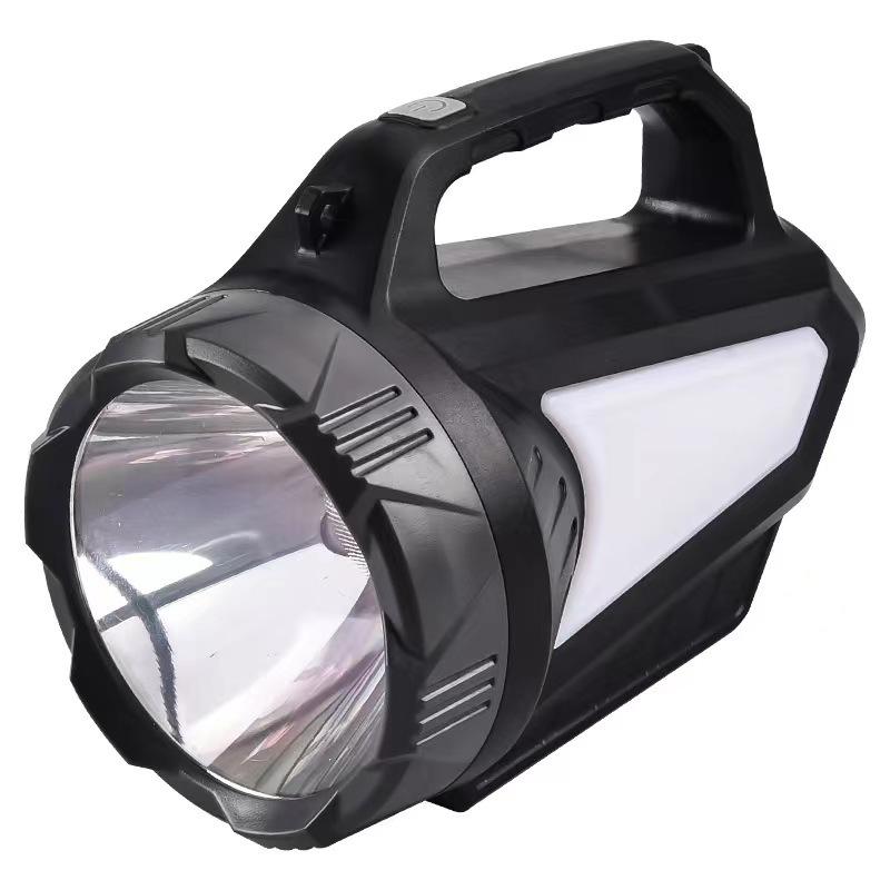 

Strong light solar charging outdoor ultra bright large capacity long-range LED household durable patrol mine handheld searchlight No solar energy-2400mAh