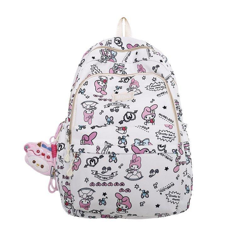 Schoolbag small fresh contrasting color backpack bag girl ins college style print cartoon tide backpack junior high school student schoolbag