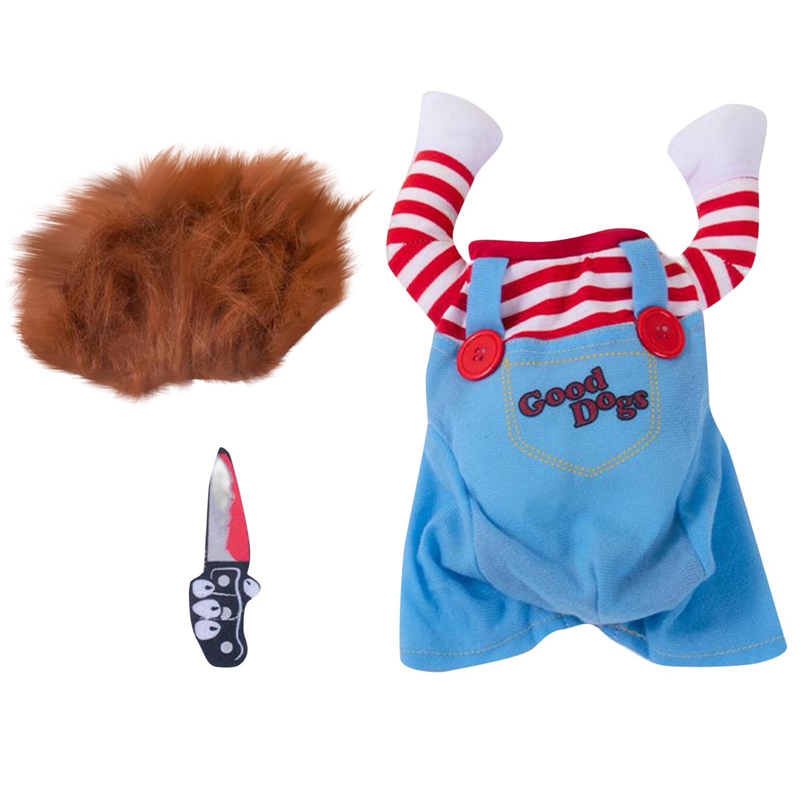 

Смертельная кукла-трансформер для собаки на Хэллоуин, костюм для питомца небесно-голубой