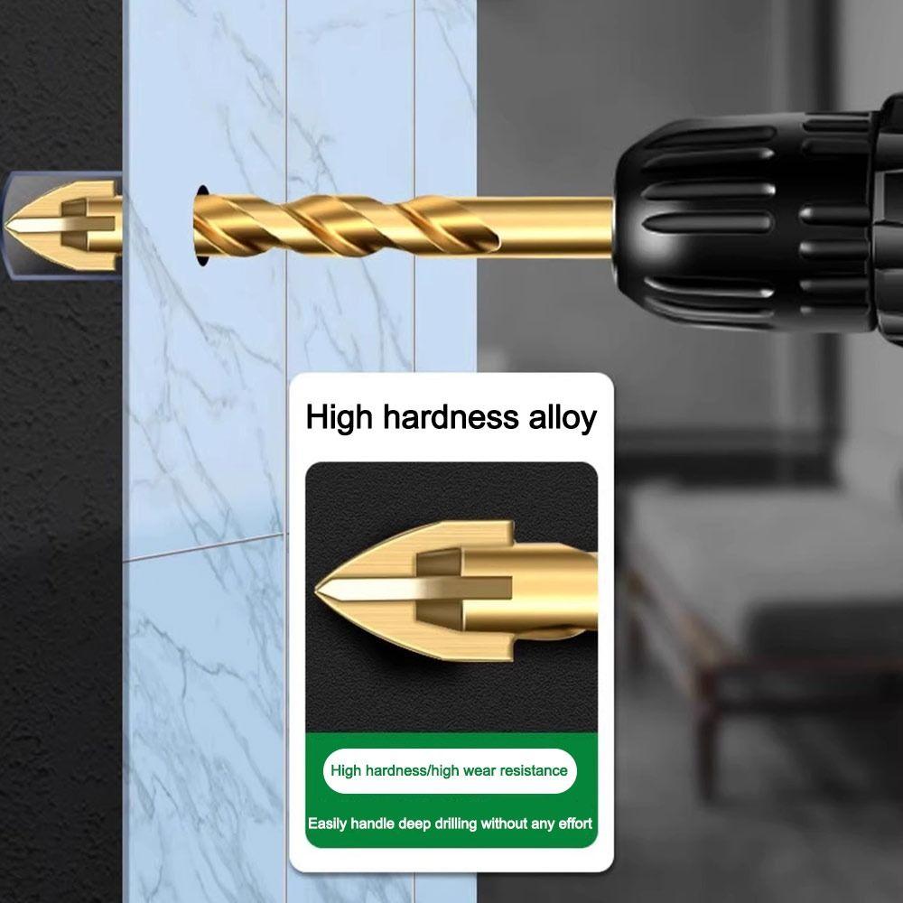 High Hardness Cross Hex Tile Drill Bit Four-Edged Hexagonal Shank Drill Bit Set  Drilling Tool