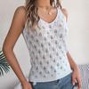 Damen T-Shirt mit V-Ausschnitt, ärmellos, Streifenmuster, für Damen, T-Shirt, Street-Strickmode