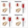 15pcs 1/4inch 8mm 6mm Router Bit Set Trimming Straight Milling Cutter for Wood Bits Tungsten Carbide Cutting Woodworking