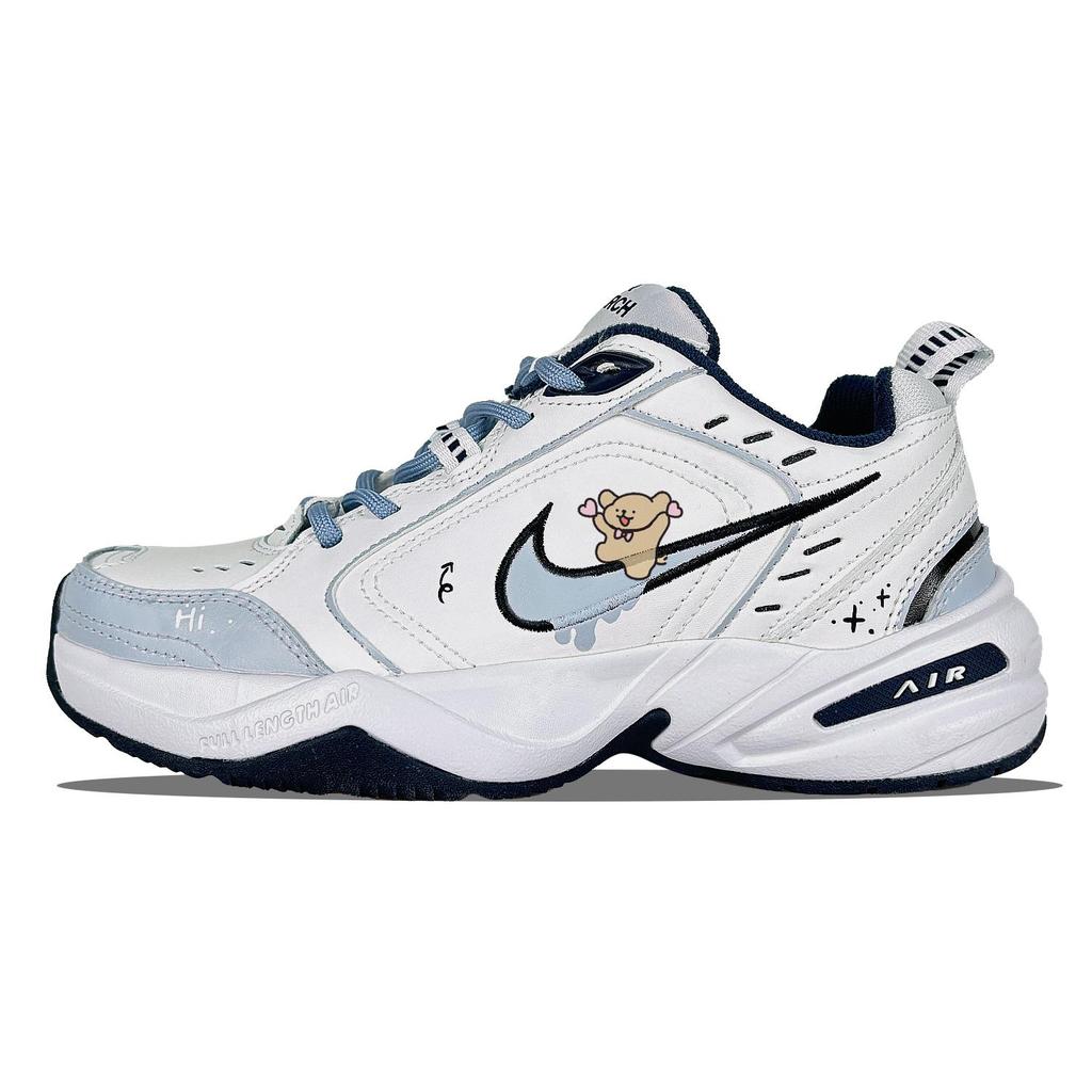 Nike Air Monarch 4 Slip Resistant Slip Resistant Low top Chunky Sneakers Unisex Blue White 415445-102(Team627-)