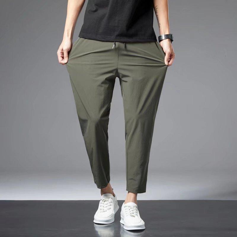 Nine-point Wide-leg Trend Drooping Feeling Casual Straight Ice Pants, West Pants Men's 2026 Summer Thin Sports Trousers