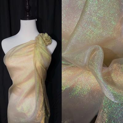 Creative Colorful Laser Organza Fabric 100*150cm Silk Cloth Fabric Gradient Color DIY Material Clothing Designer