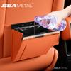 SEAMETAL Car Seat Back Trash Can with Magnetic Lid Waterproof Pu Leather Trash Bin Isolates Odors Universal for Sedan Suv Truck