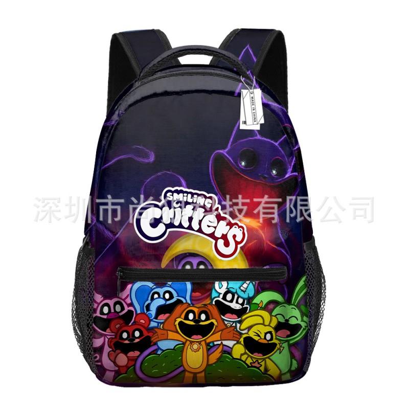 Smiling Critters Printed Backpack Teens - Oxford Fabric Breathable Padded Straps Unisex School Bag