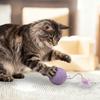 Interactive Cat Teaser Ball with Feather Tail, Rattle Stones & Non-Fading Rope – Durable, Safe, Compatible with All Cats