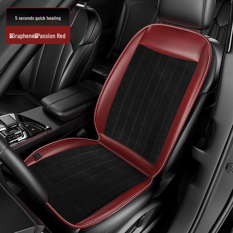 Graphene Heated Seat Cushion: Winter Plush Leather Electric Cover for Cars