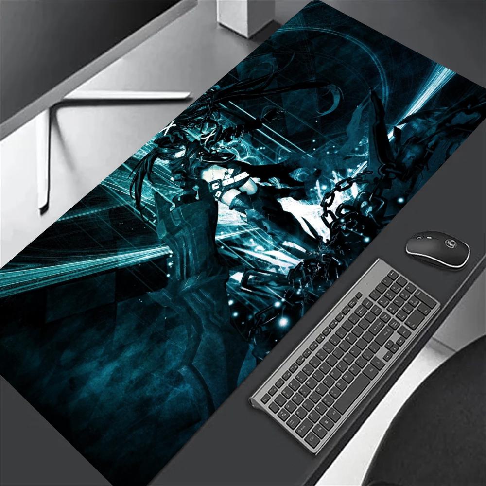 Black Rock Shooter Extra Großes Mauspads Anti-Rutsch Gummi Schreibtischunterlage Langlebige Verriegelungskante Laptop Mauspads für Gamer Home Office