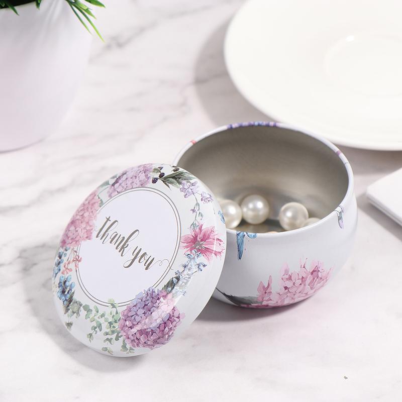 2.2Oz Personality Candy Box Drum-Shaped Cookie Box Party Supply Tea Pot Tin Box