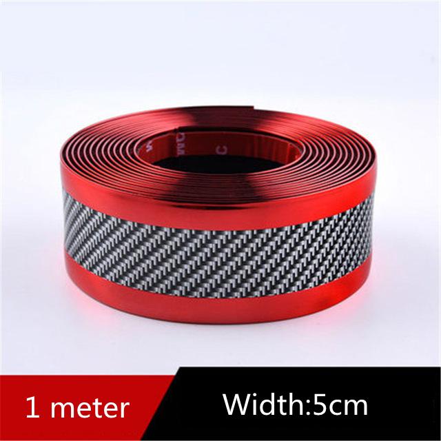 5CM Width Car Stickers Anti Scratch Door Sill Protector Rubber Strip Carbon Fiber Car Threshold Protection Bumper Film