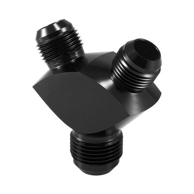 X AUTOHAUX Y Shape Fuel Block Fitting Adapter Fitting Hose End Connector Aluminum Alloy 12AN AN10 AN10 Male Thread, Black