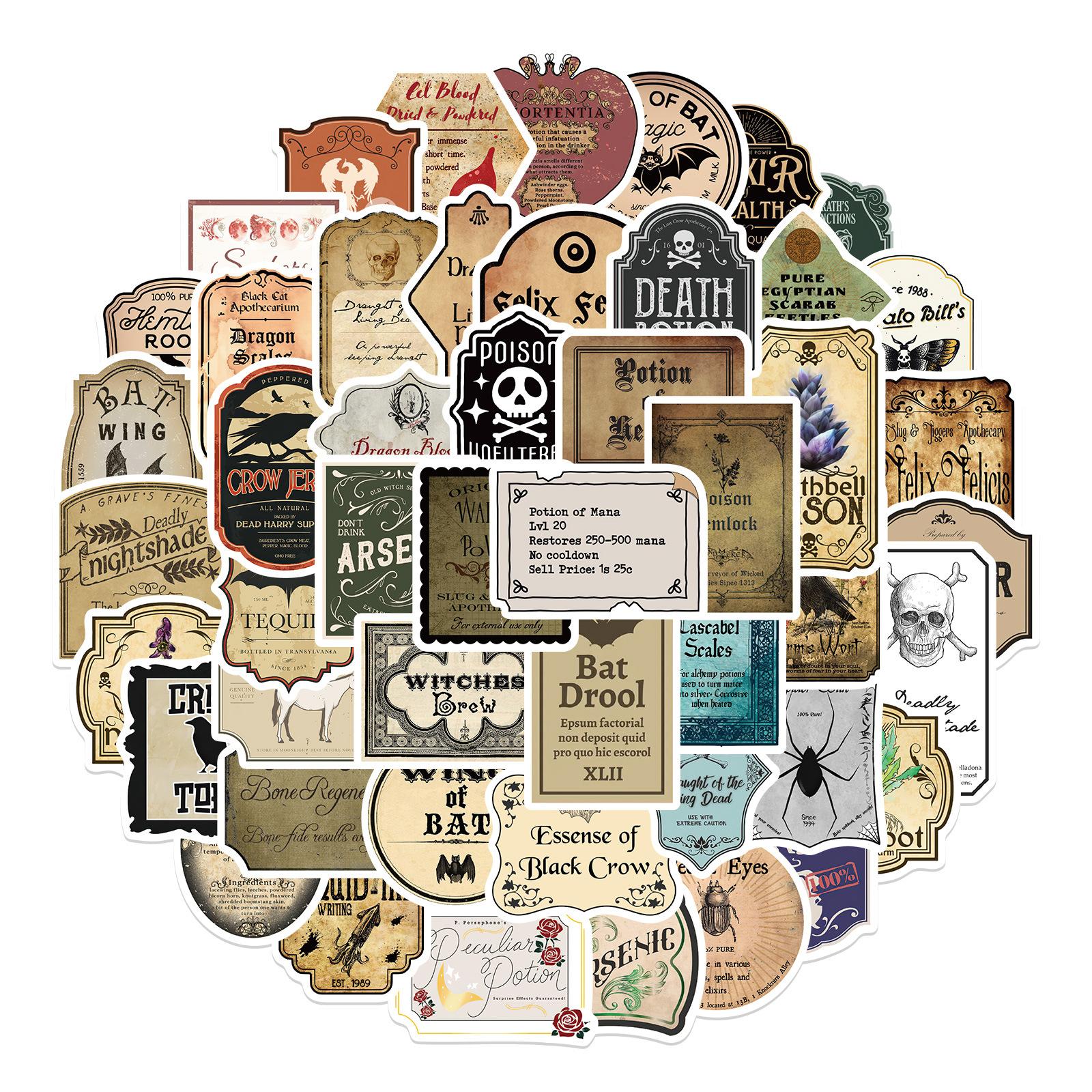 

50 Мультяшных Наклеек Магическая Бутылка Лекарства Граффити Декоративные Чемодан Ручка Гитара Блокнот Водонепроницаемые Взрывные