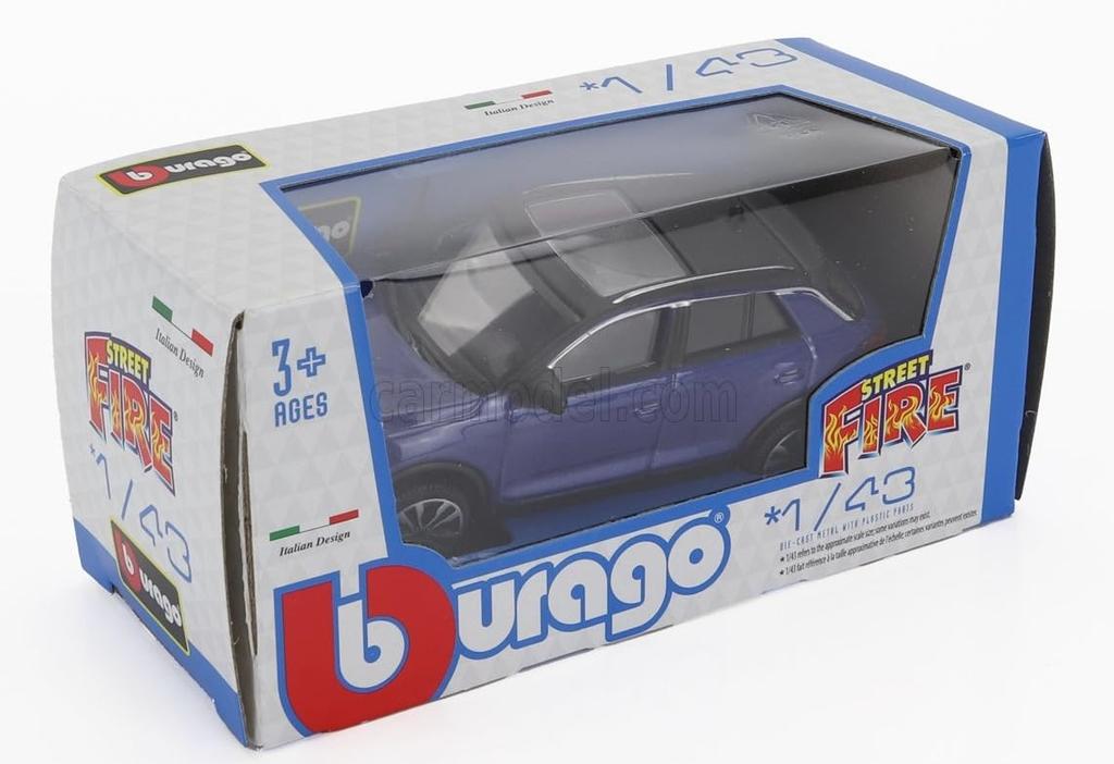 Bburago Volkswagen Scale Diecast Model Car SUV 2021 1/43 T-Roc (Blue Metallic)